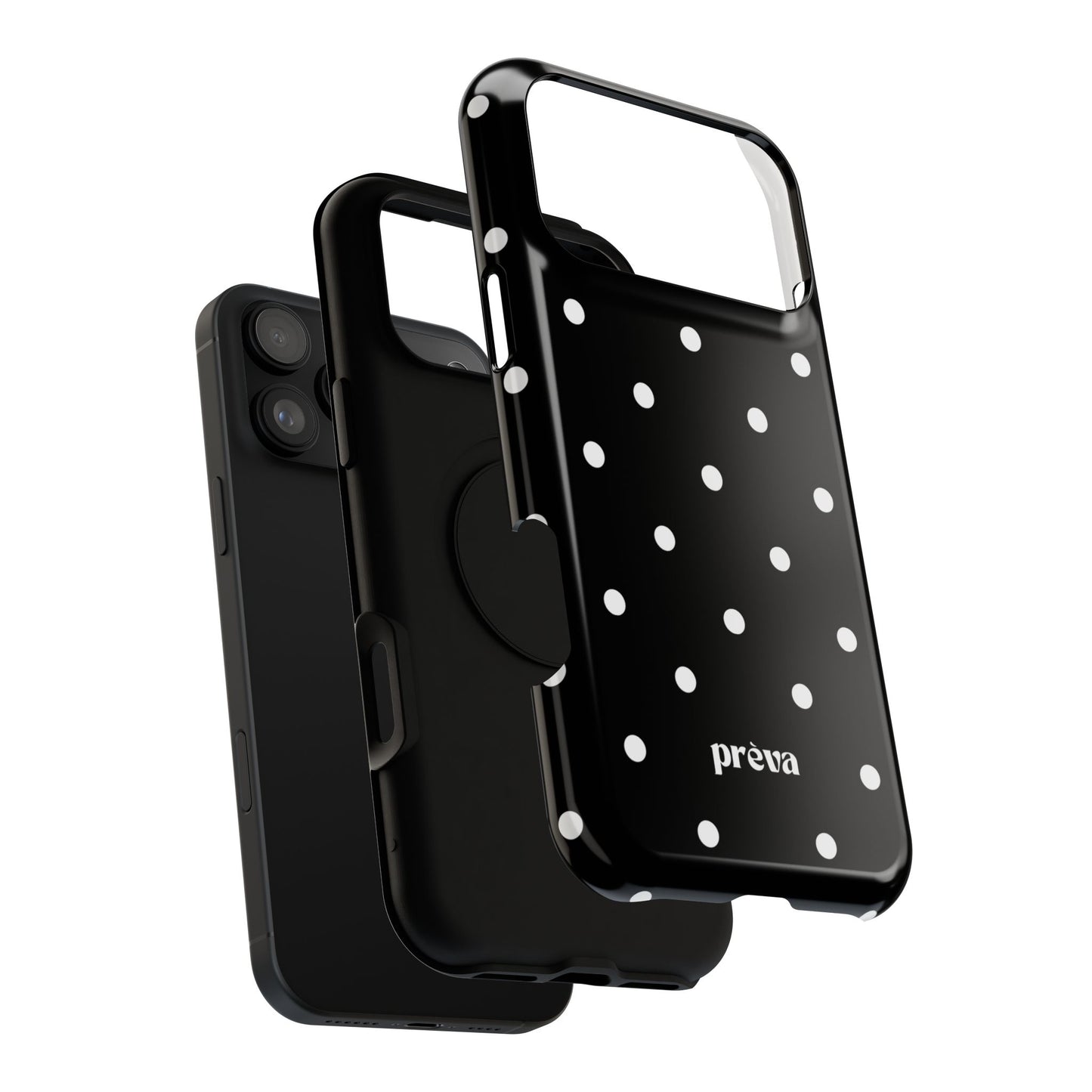 Black with White Polka Dots Phone Case