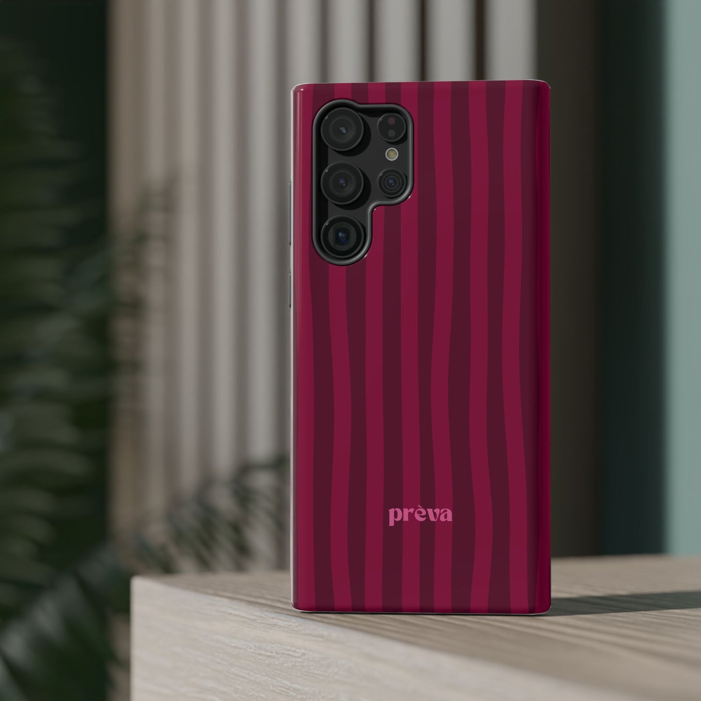 Burgandy Stripes x Ava Dudderar Phone Case