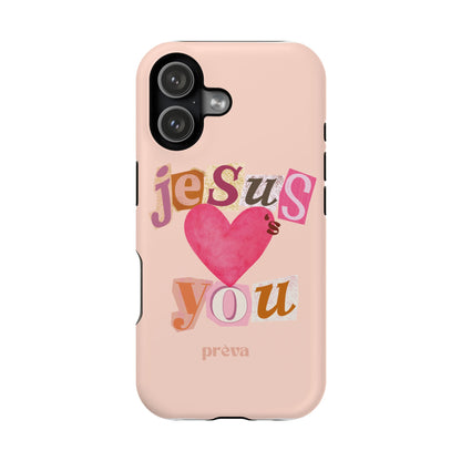 Pink Jesus Loves You Phone Case