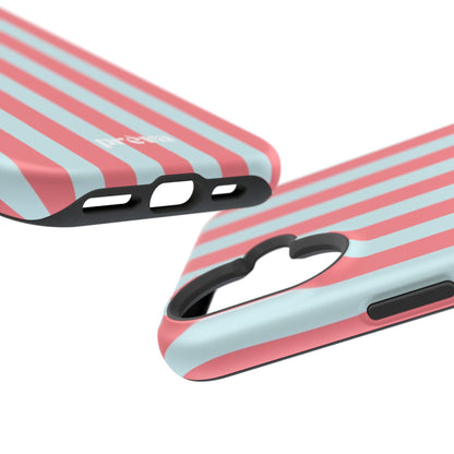 Coral & Teal Stripes Phone Case