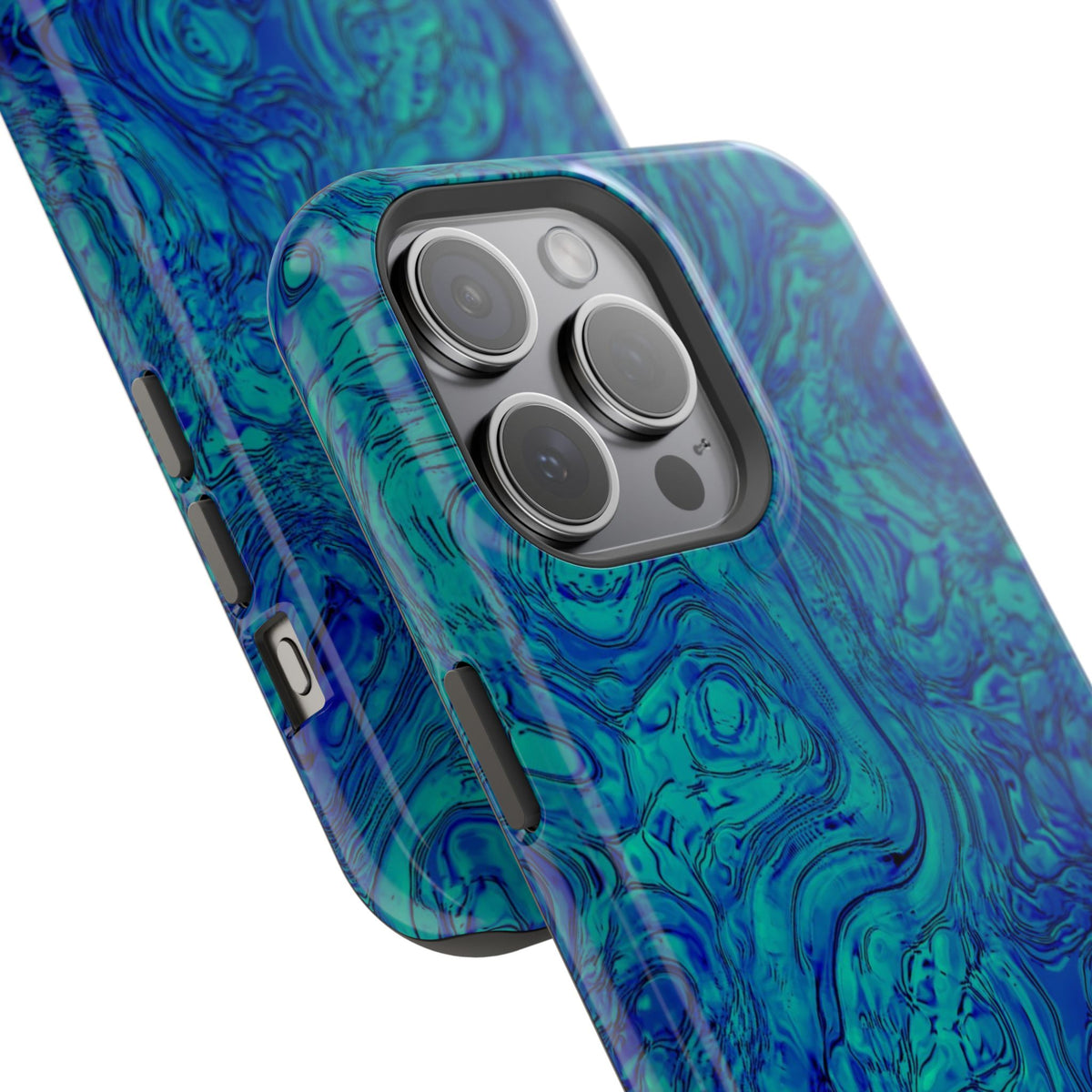 Blue Marble Impact-Resistant Phone Case — Protective Ripple Swirl Design