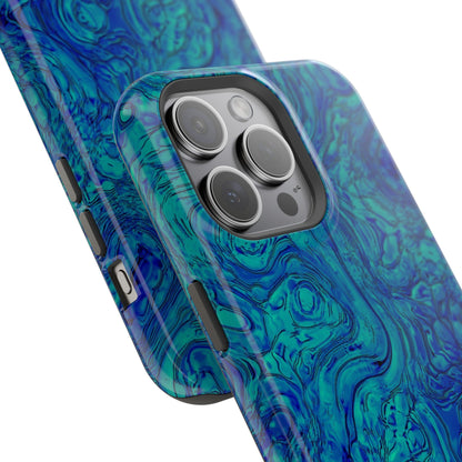 Blue Marble Impact-Resistant Phone Case — Protective Ripple Swirl Design