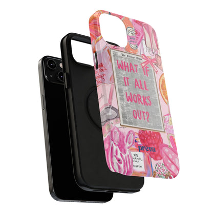 Pink "What If It All Works Out?" Collage Phone Case