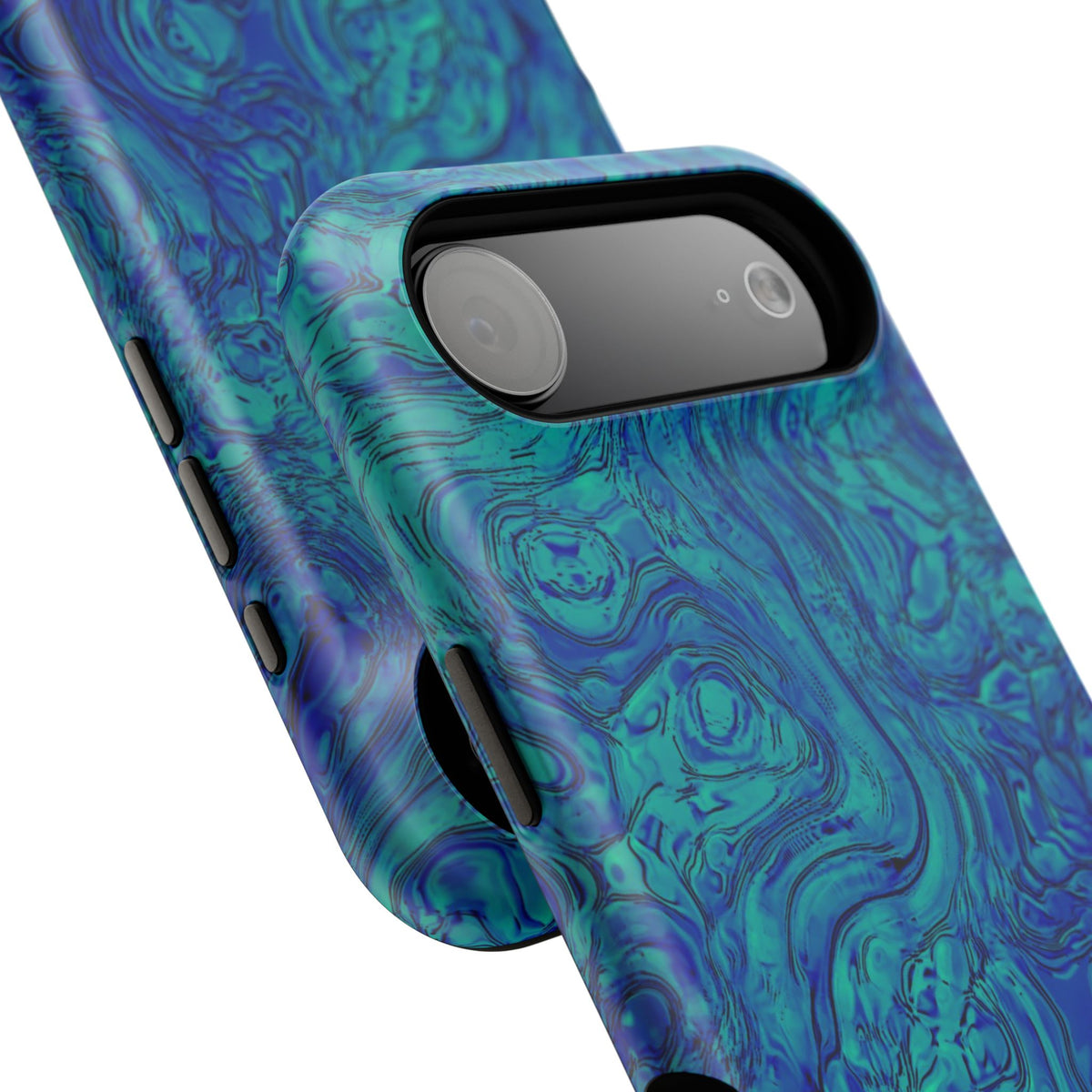 Blue Marble Impact-Resistant Phone Case — Protective Ripple Swirl Design