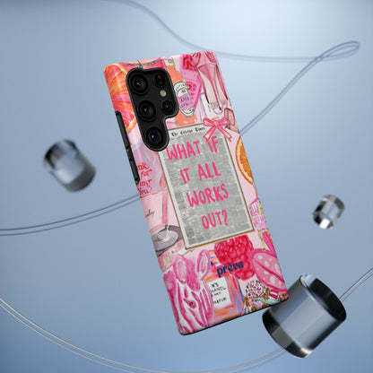 Pink "What If It All Works Out?" Collage Phone Case