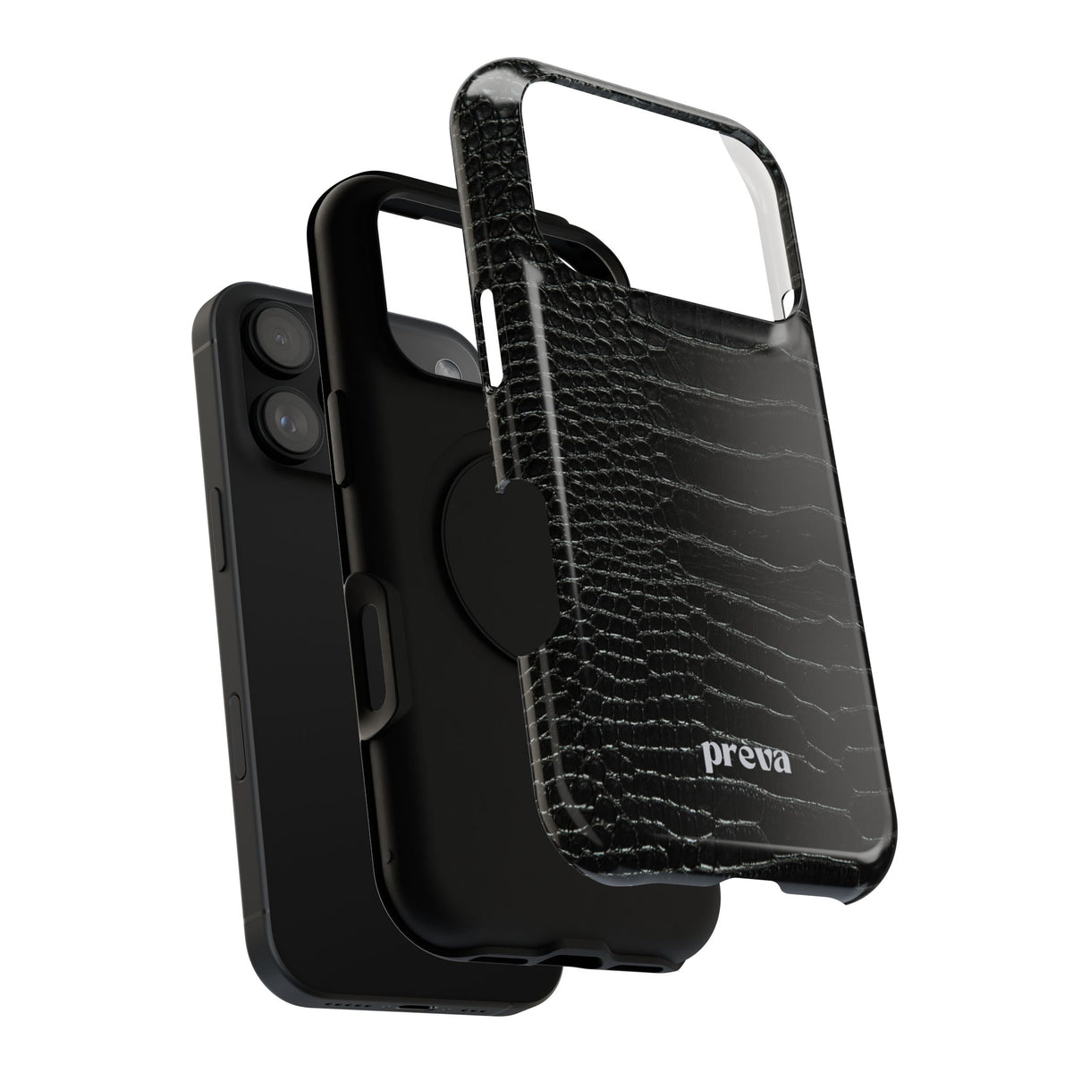 Black Croc Phone Case