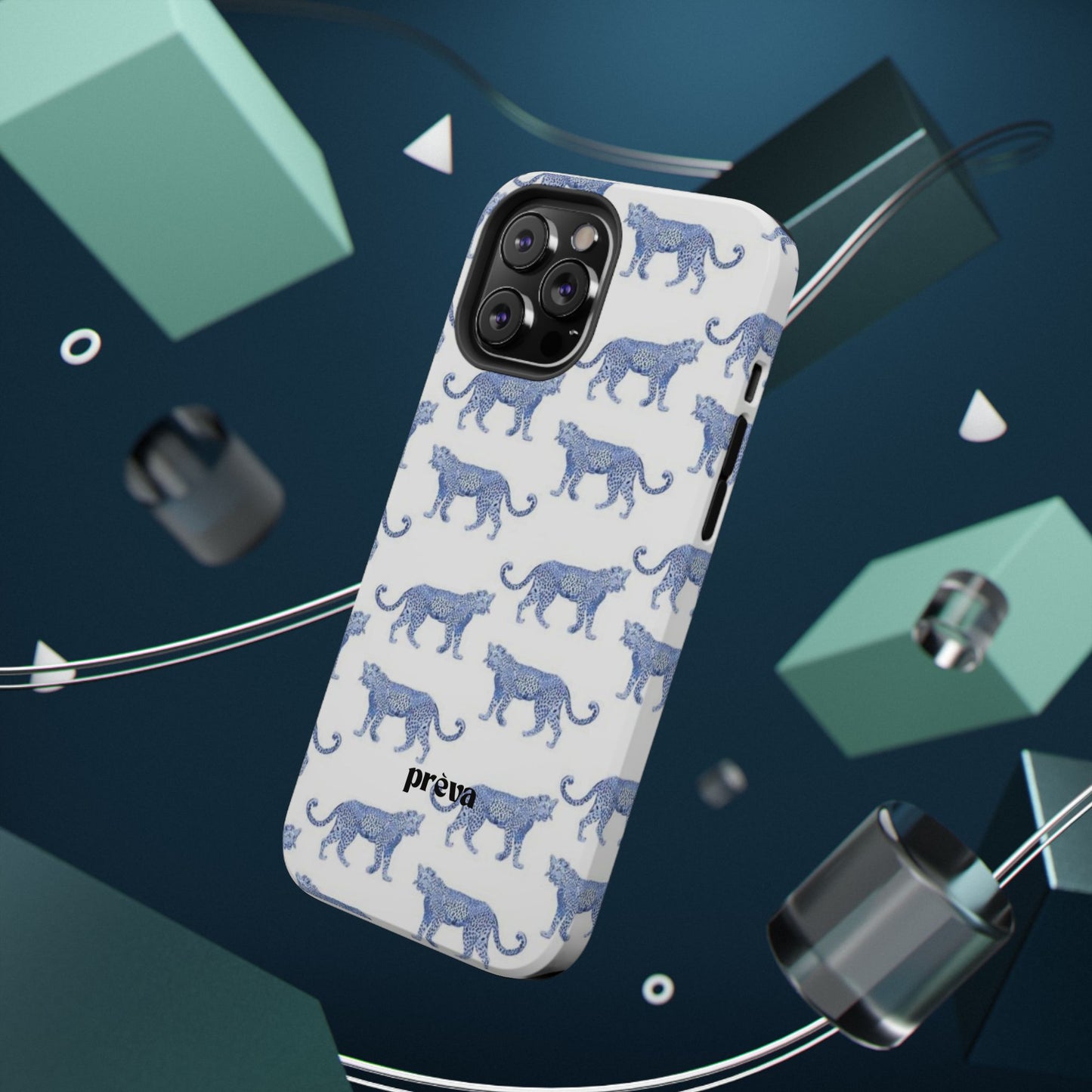 Blue Leopard Pattern Phone Case