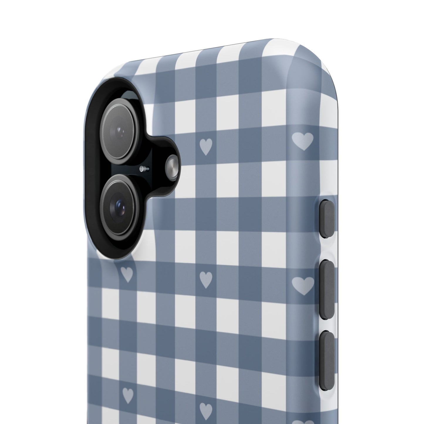 Blue Gingham Heart Phone Case
