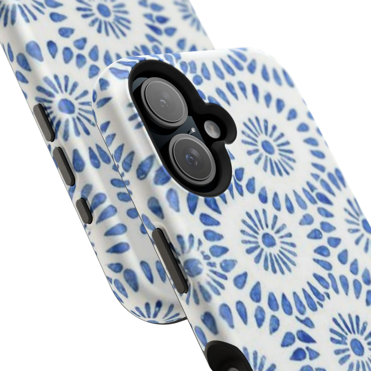 Blue Floral Spiral Phone Case
