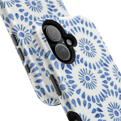 Blue Floral Spiral Phone Case