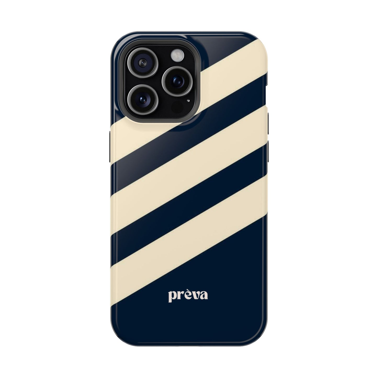 Striped Navy & Cream Phone Case