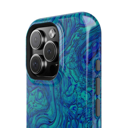 Blue Marble Impact-Resistant Phone Case — Protective Ripple Swirl Design