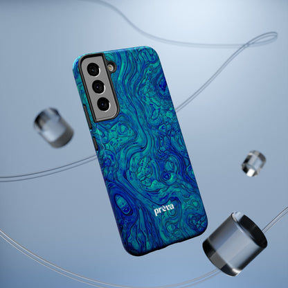 Blue Marble Impact-Resistant Phone Case — Protective Ripple Swirl Design