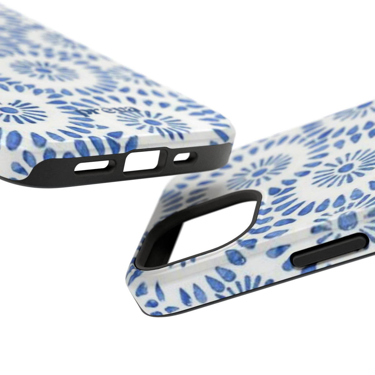 Blue Floral Spiral Phone Case