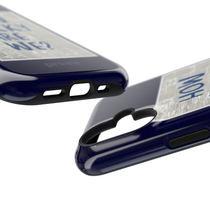 Navy How Lucky Are We Phone Case