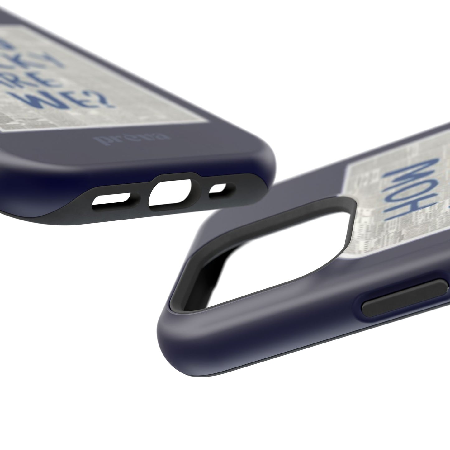 Navy How Lucky Are We Phone Case