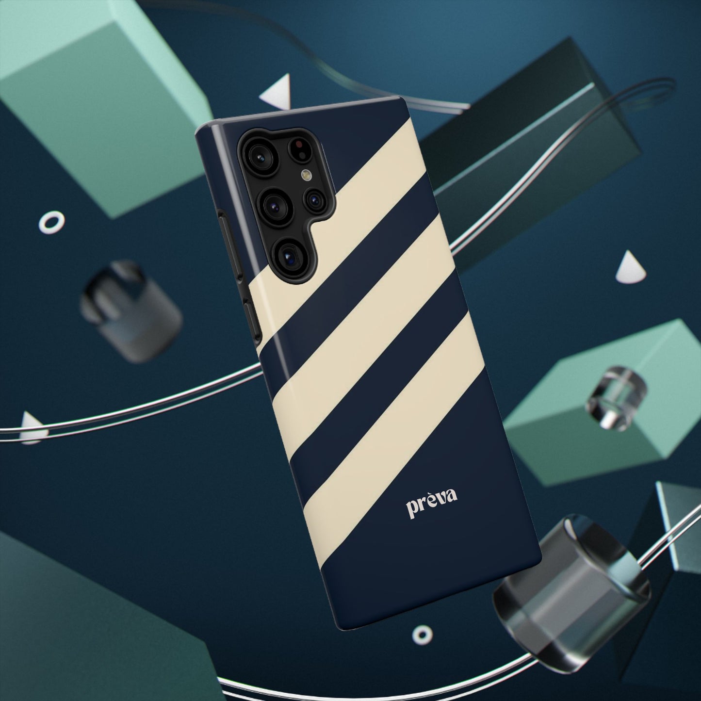 Striped Navy & Cream Phone Case