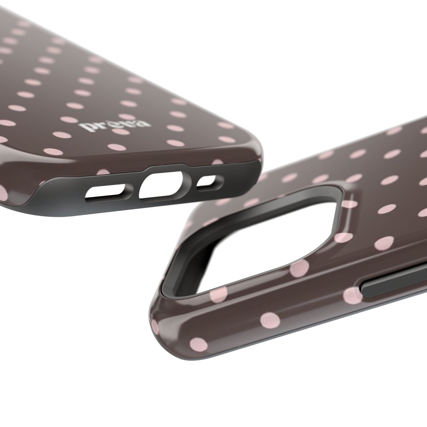 Brown and Pink Polka Dot Phone Case