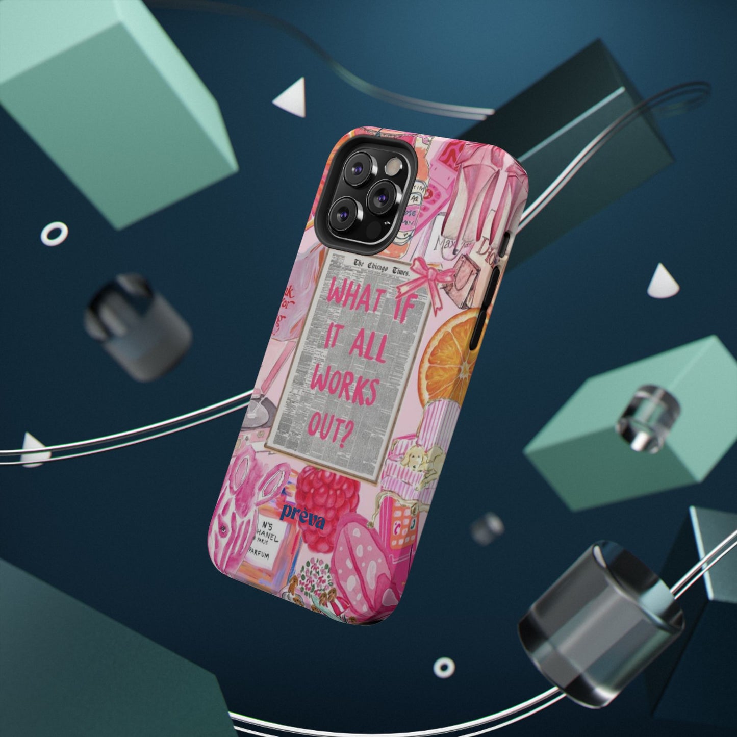 Pink "What If It All Works Out?" Collage Phone Case