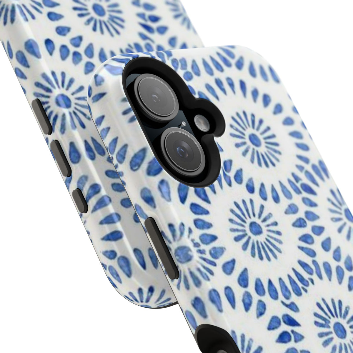 Blue Floral Spiral Phone Case