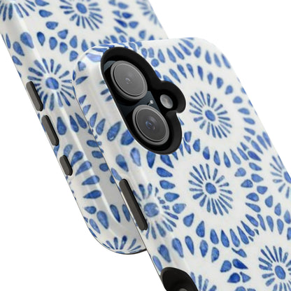 Blue Floral Spiral Phone Case