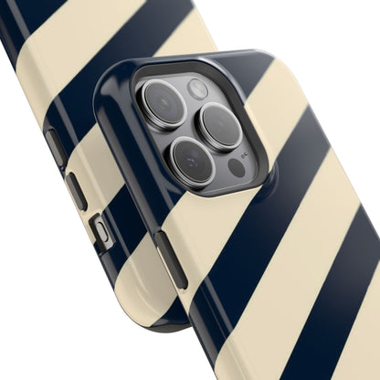 Striped Navy & Cream Phone Case