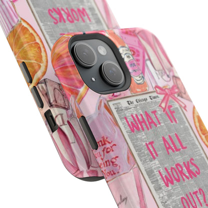 Pink "What If It All Works Out?" Collage Phone Case