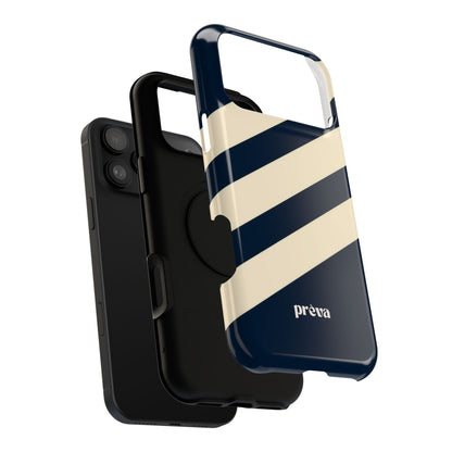Striped Navy & Cream Phone Case