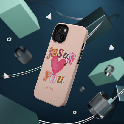 Pink Jesus Loves You Phone Case