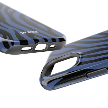 Blue & Black Zebra Stripe Phone Case