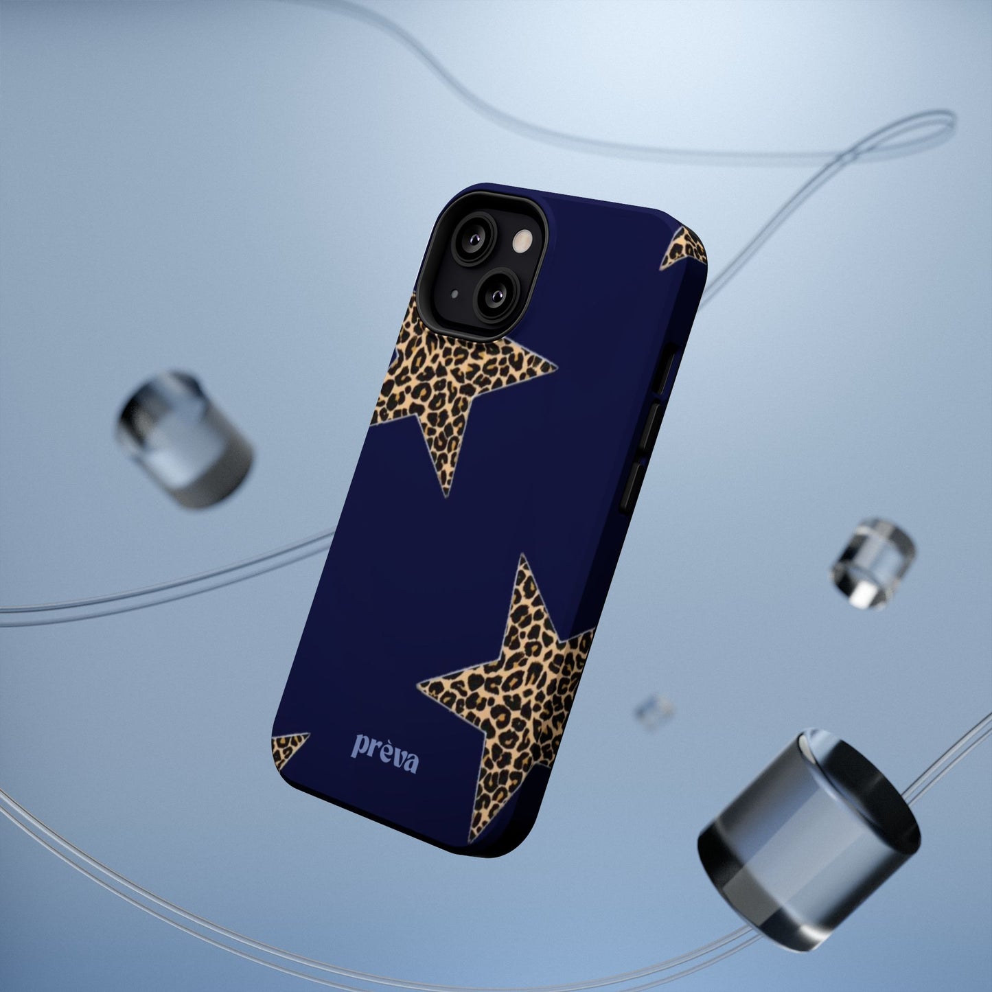 Navy Leopard Star Phone Case