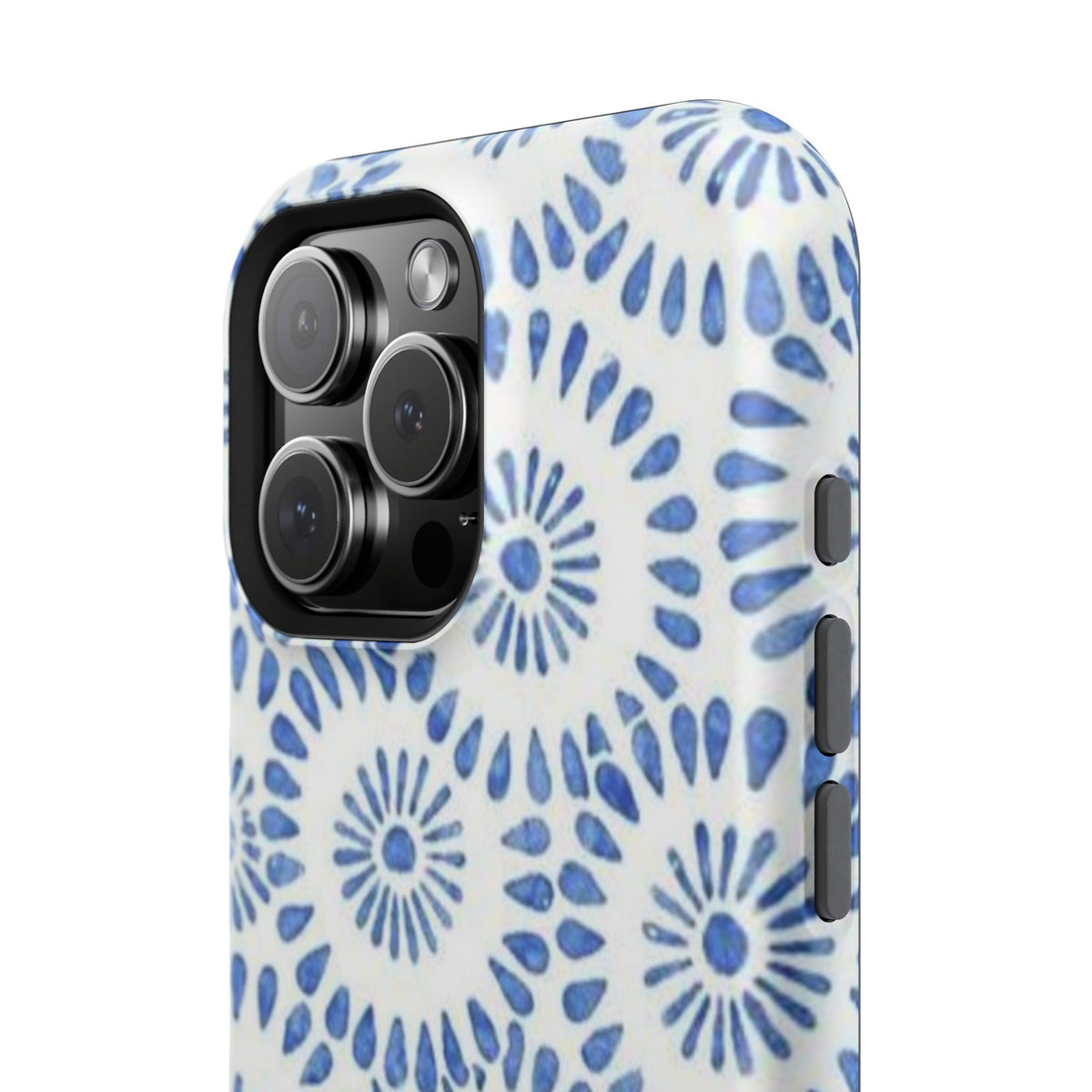Blue Floral Spiral Phone Case