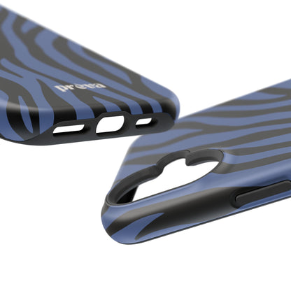 Blue & Black Zebra Stripe Phone Case