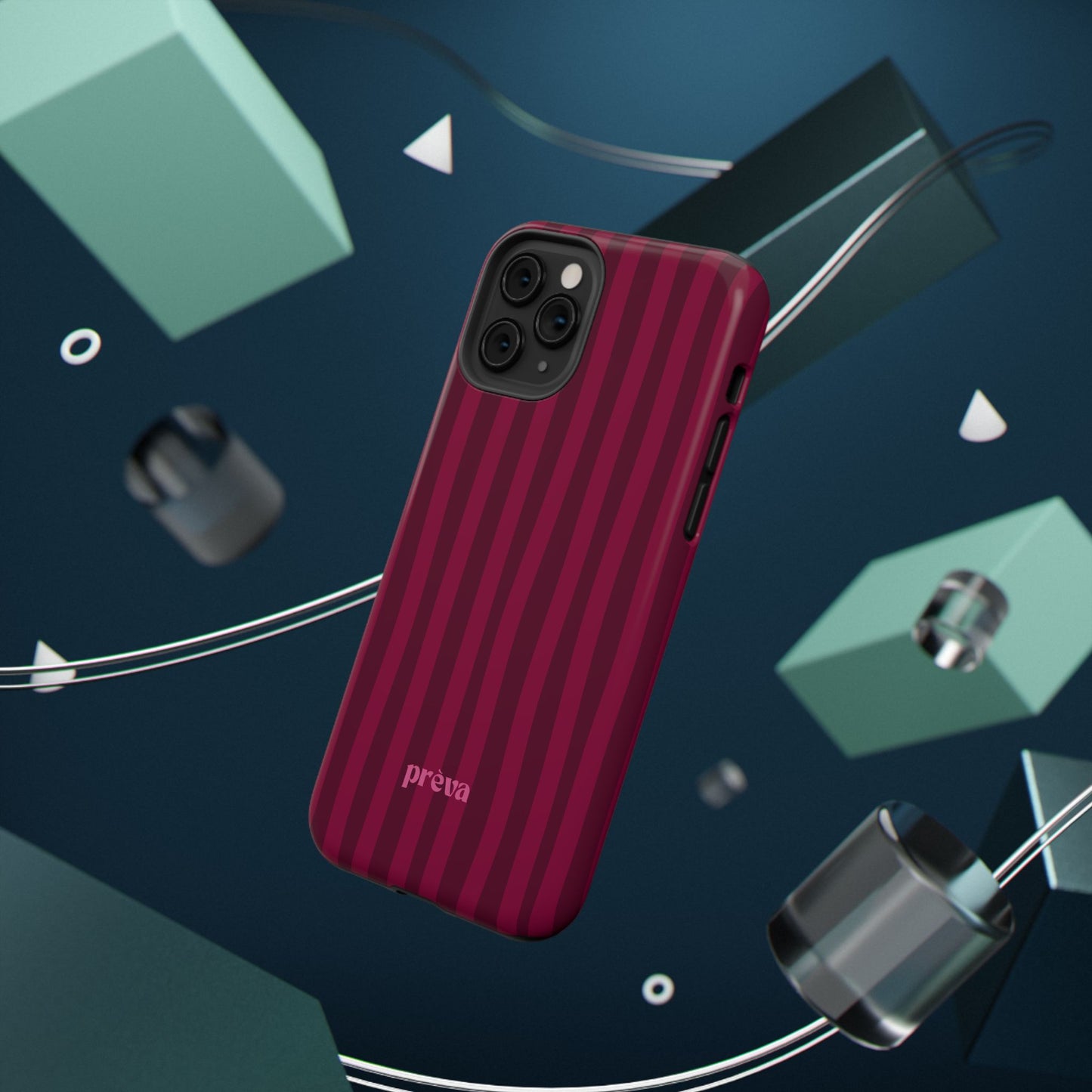 Burgandy Stripes x Ava Dudderar Phone Case
