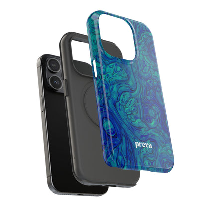 Blue Marble Impact-Resistant Phone Case — Protective Ripple Swirl Design