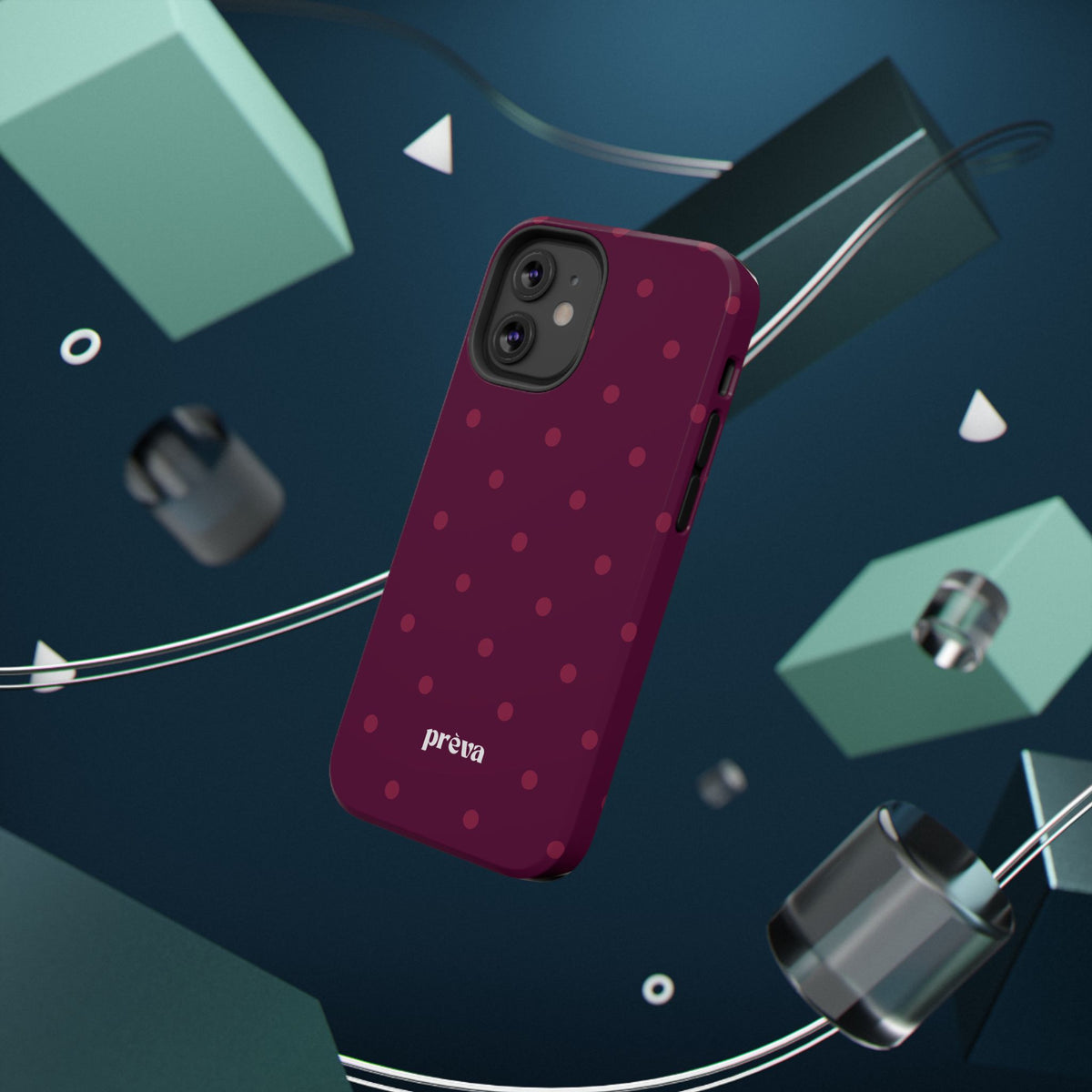 Maroon Polka Dots Phone Case