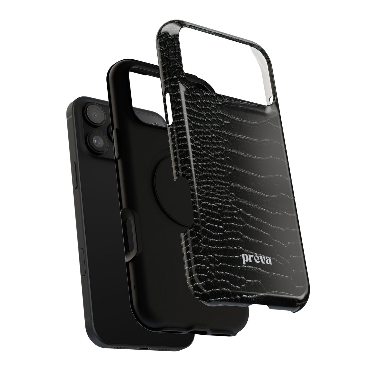 Black Croc Phone Case