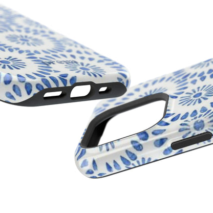 Blue Floral Spiral Phone Case
