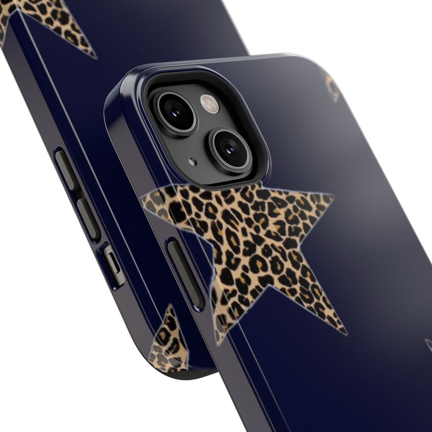 Navy Leopard Star Phone Case