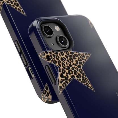 Navy Leopard Star Phone Case