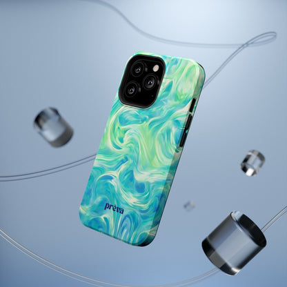 Impact-Resistant Phone Case — Teal Green Marble Swirl