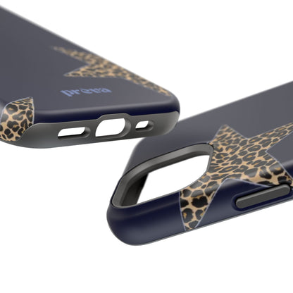 Navy Leopard Star Phone Case