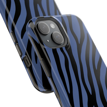 Blue & Black Zebra Stripe Phone Case