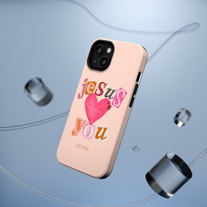 Pink Jesus Loves You Phone Case