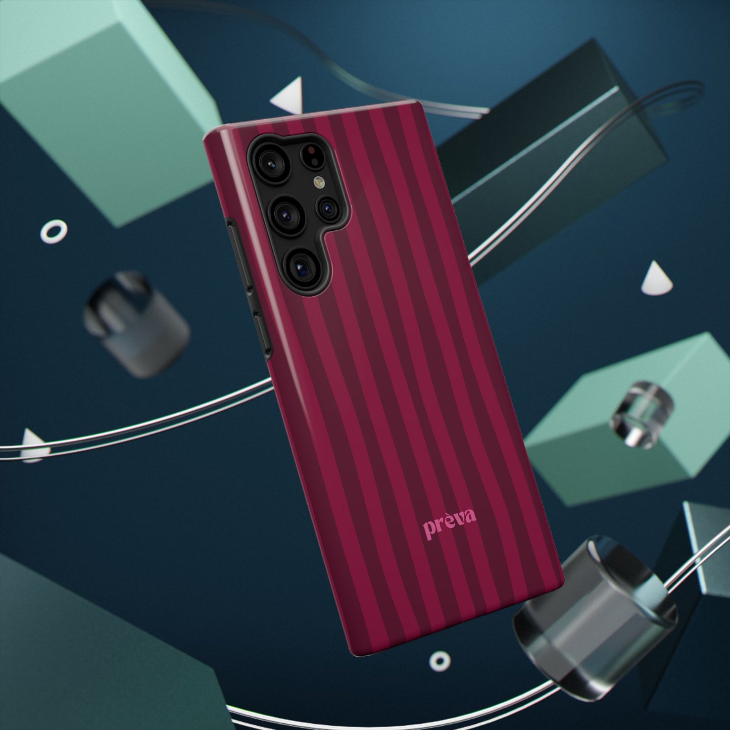 Burgandy Stripes x Ava Dudderar Phone Case