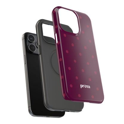 Maroon Polka Dots Phone Case