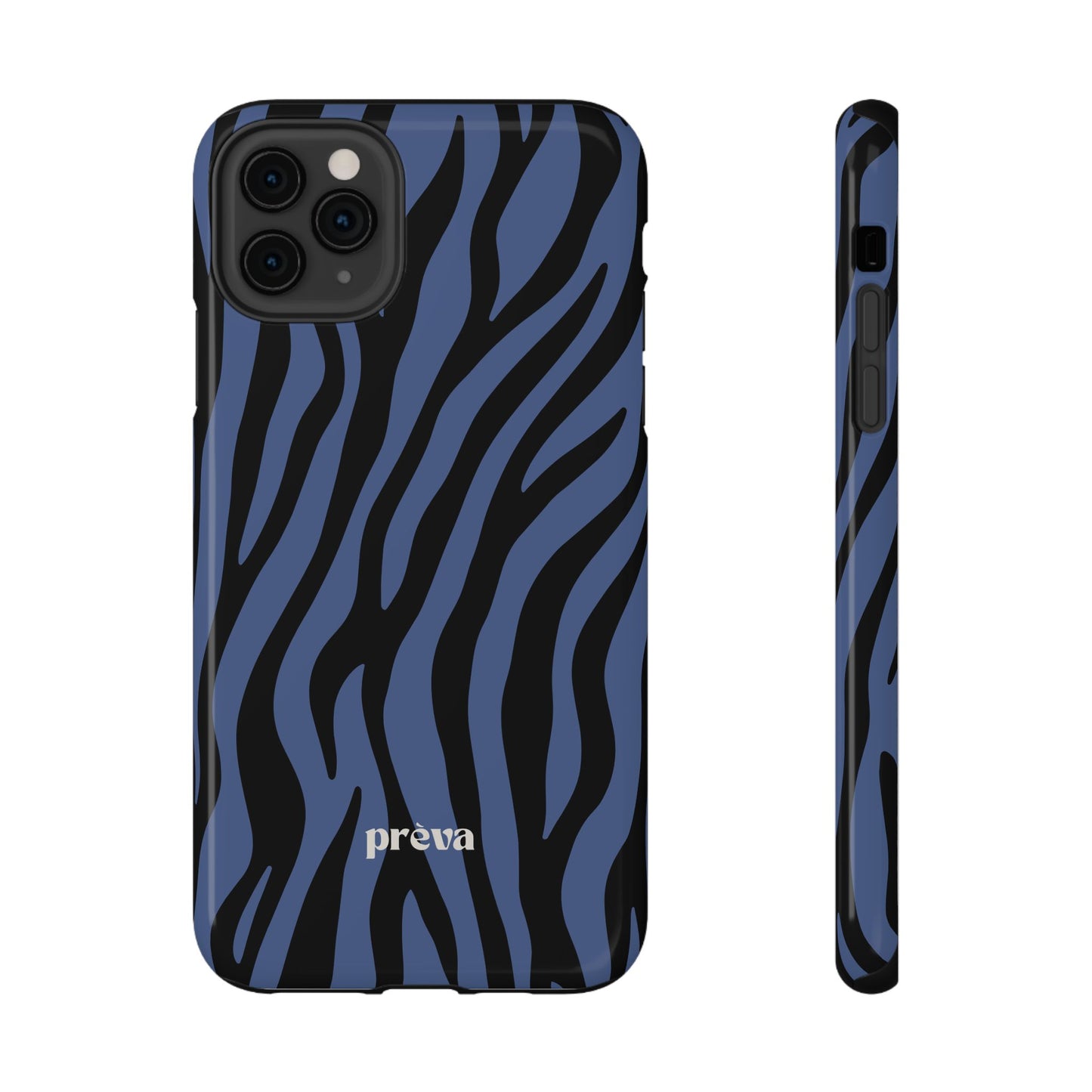 Blue & Black Zebra Stripe Phone Case