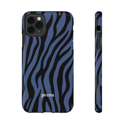 Blue & Black Zebra Stripe Phone Case