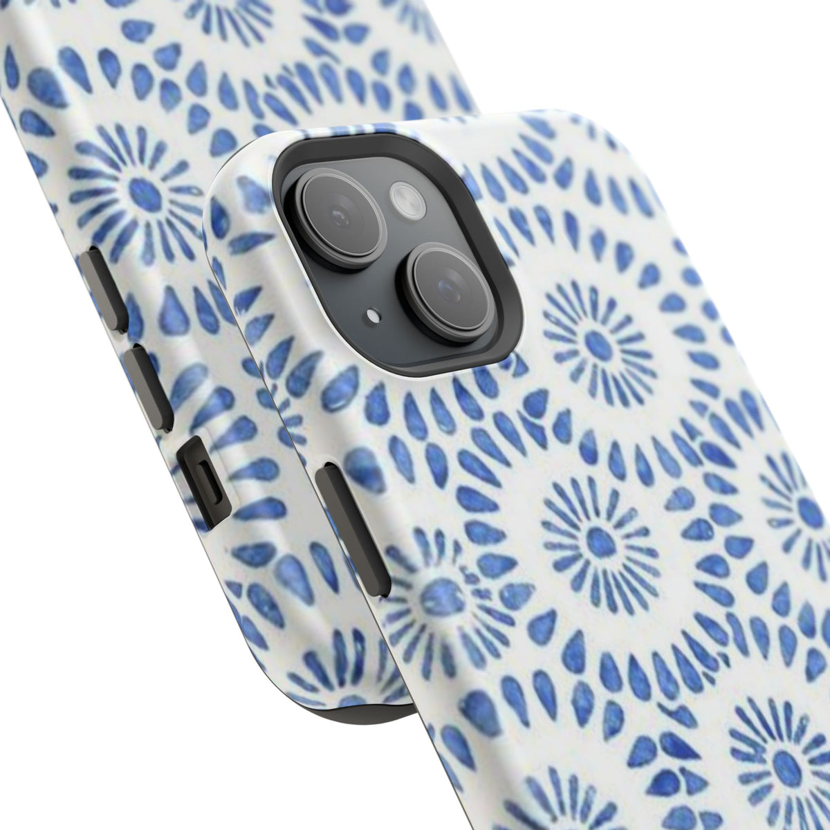 Blue Floral Spiral Phone Case