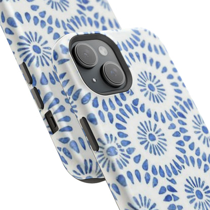 Blue Floral Spiral Phone Case